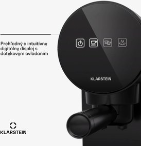 Klarstein Furore, pákový kávovar, 1380 W, 20 bar, digitálny displej, 2 šálky, kompaktný, nehrdzavejúca oceľ