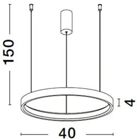 LED luster Perrine 40 čierne