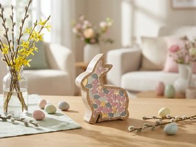 Drevený veľkonočný zajac MOSAIC BUN 15 cm, farebný