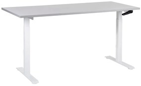 Manuálne nastaviteľný písací stôl 160 x 72 cm sivá/biela DESTINES Beliani