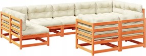 vidaXL 9-dielna sedacia súprava do záhrady s vankúšmi, voskovo hnedá