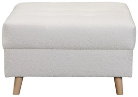 Biely taburet z textílie buklé Ariella – Ropez