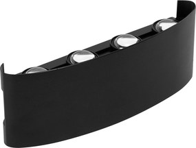 Toolight Toolight, JNH041-8G, vonkajšie LED nástenné svietidlo hore/dole, 8 LED, 12 W, 4000 K, IP44, čierna matná, OSW-56232