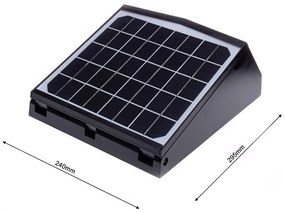 Exteriérové solárne nástenné LED svietidlo Solar, 1x LED 15w, čierna, pohybový senzor, ovládač