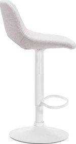 Barová stolička Camden - látka, biely rám - Krémová
