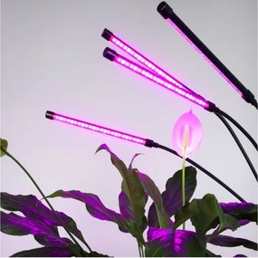 LED Stmievateľná stojacia lampa na pestovanie rastlín VITARO 4xLED/7,5W/230V čierna