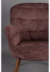Tmavofialové zamatové kreslo Lenn – Dutchbone