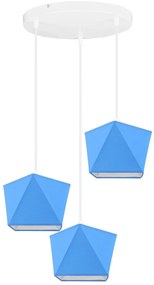 Detské závesné svietidlo Diamond, 3x textilné tienidlo (mix 10 farieb), (výber z 5 farieb konštrukcie), o