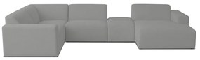 Sivá rohová pohovka z textílie buklé (do "U") Roxy – Scandic