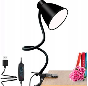 BERGE Andora LED stolná lampa s klipom 1xE27 čierna