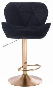 LuxuryForm Barová stolička MILANO VELUR na zlatom tanieri - čierna
