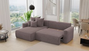 Rohová sedačka Baria (L) (tmavohnedá). Akcia -20%. Vlastná spoľahlivá doprava až k Vám domov. 1133083