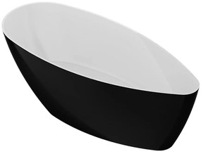 Vaňa Girla 159x70 biela/čierna matná