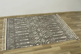 Koberec Karof 2619A tmavo sivý / bielý