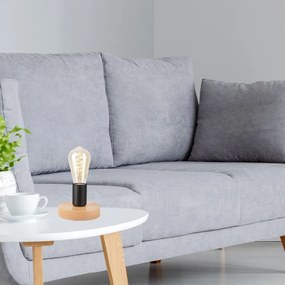 Čierna/v prírodnej farbe stolová lampa - LAMKUR