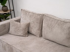 Béžová rohová pohovka SMART COSARO, obojstranná + 2 vankúšiky ZADARMO