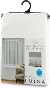 ZÁCLONA NA KRÚŽKOCH LUISA 400X160 CM BIELA