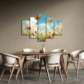 Obraz - Motýle na letnej lúke (150x105 cm)