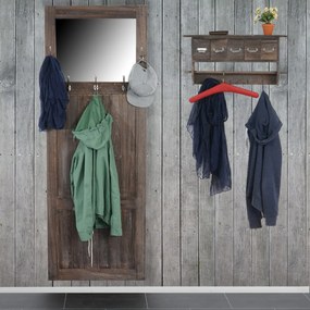 Vešiaková stena so zrkadlom vintage 33359 - 180x65x7cm, antik biela