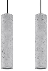 Sollux SL.0654 - Luster na lanku LUVO 2xGU10/40W/230V betón/čierna