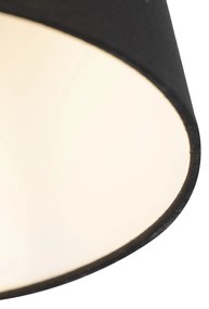 Stropné svietidlo s ľanovým tienidlom čierne 25 cm - kombinované biele