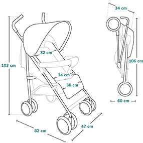 Lionelo - Golfový kočík ELIA tmavosivý