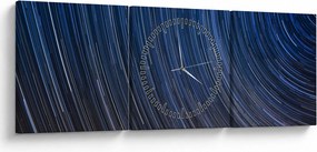 Obraz nočných hviezd a oblohy (s hodinami) (90x30 cm)