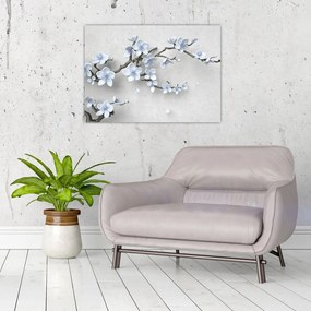 Obraz modrých kvetov (70x50 cm)