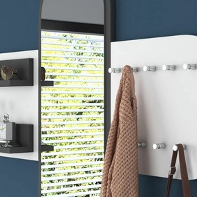 Nástenný vešiak so zrkadlom Pomi White