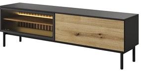 TV stolík Lang RTV F 180 2d Led čierna/dub Evoke