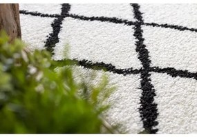 Behúň BERBER CROSS, biela - strapce, do kuchyne, predsiene, chodby, haly Veľkosť: 60x250cm