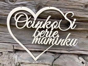 Drevené srdce s textom „Ocinko si berie maminku“ - Farba na mieru