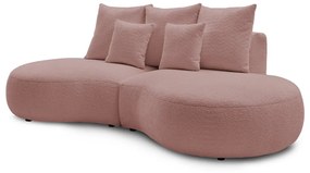 Ružová pohovka z textílie bouclé 260 cm Saint-Germain – Bobochic Paris