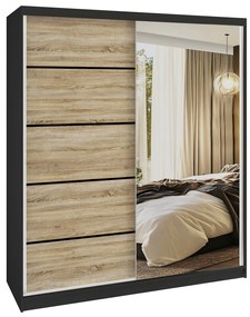 Šatníková skriňa SERENITY 158 cm dub sonoma mat  MBP SERENITY SZP7/0/B/DS/0/HIAL