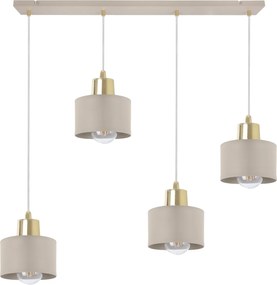 Závesné svietidlo Panta, 4x béžové kovové tienidlo, g