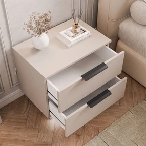 NOČNÝ STOLÍK MARION 2S KAŠMÍR ČIERNE ÚCHYTKY LED