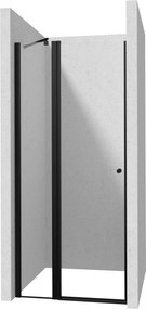 Deante Kerria Plus, 1-krídlové sprchové dvere 100x200 cm, 6mm číre sklo, čierny profil, DEA-KTSUN43P