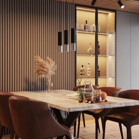 Sollux SL.0940 - Luster na lanku LOOPEZ 1xGU10/10W/230V čierna/chróm