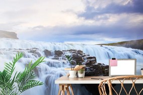 Zaujímavá samolepiaca fototapeta krásne vodopády na Islande