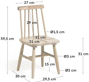 Detská stolička z kaučukového dreva Kave Home Kristie