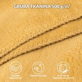 BAVLNENÁ DEKA BAT 150X200 CM HORČICOVÁ