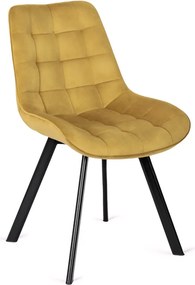 Sada stola HARRY 102-142 cm Craft Oak/Čierna a 4 stoličiek RICK Horčicová
