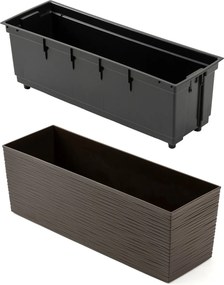 Plastový květináč Bouquet Riflo 56x19 cm mokka