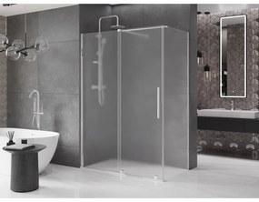 Mexen Velar, sprchový kút s posuvnými dverami 130 x 75 cm, 8mm sklo námraza, chrómová, 871-130-075-31-01