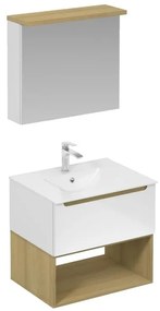Kúpeľňová zostava s umývadlom vrátane umývadlovej batérie, vtoku a sifónu Naturel Stilla biela lesk KSETSTILLA007