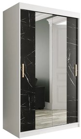 Skriňa Marmur T1 120 biely/mramor čierna