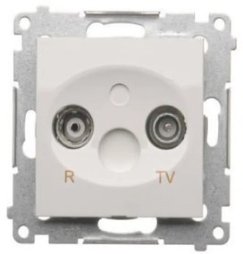 DAK/11 Koncová R-TV anténna zásuvka biely