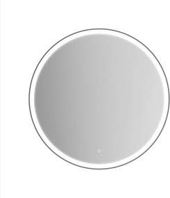 Erga Olivia, okrúhle LED zrkadlo 100cm, čierny kovový rám, 2300 lm, 6500K, predné osvetlenie, ERG-V01-202-1010-BK