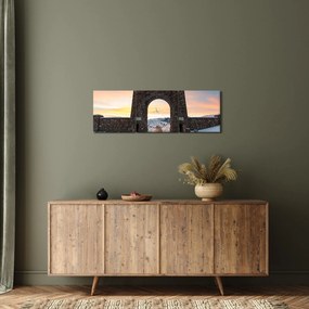 Obraz brány, Yellowstone (s hodinami) (90x30 cm)