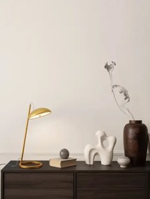 Dizajnová stolová lampa Flute zlatá